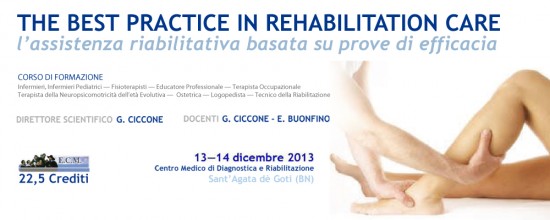The best practice in Rehabilitation care, l'assistenza riabilitativa basata su prove di efficacia The best practice in Rehabilitation care, l'assistenza riabilitativa basata su prove di efficacia